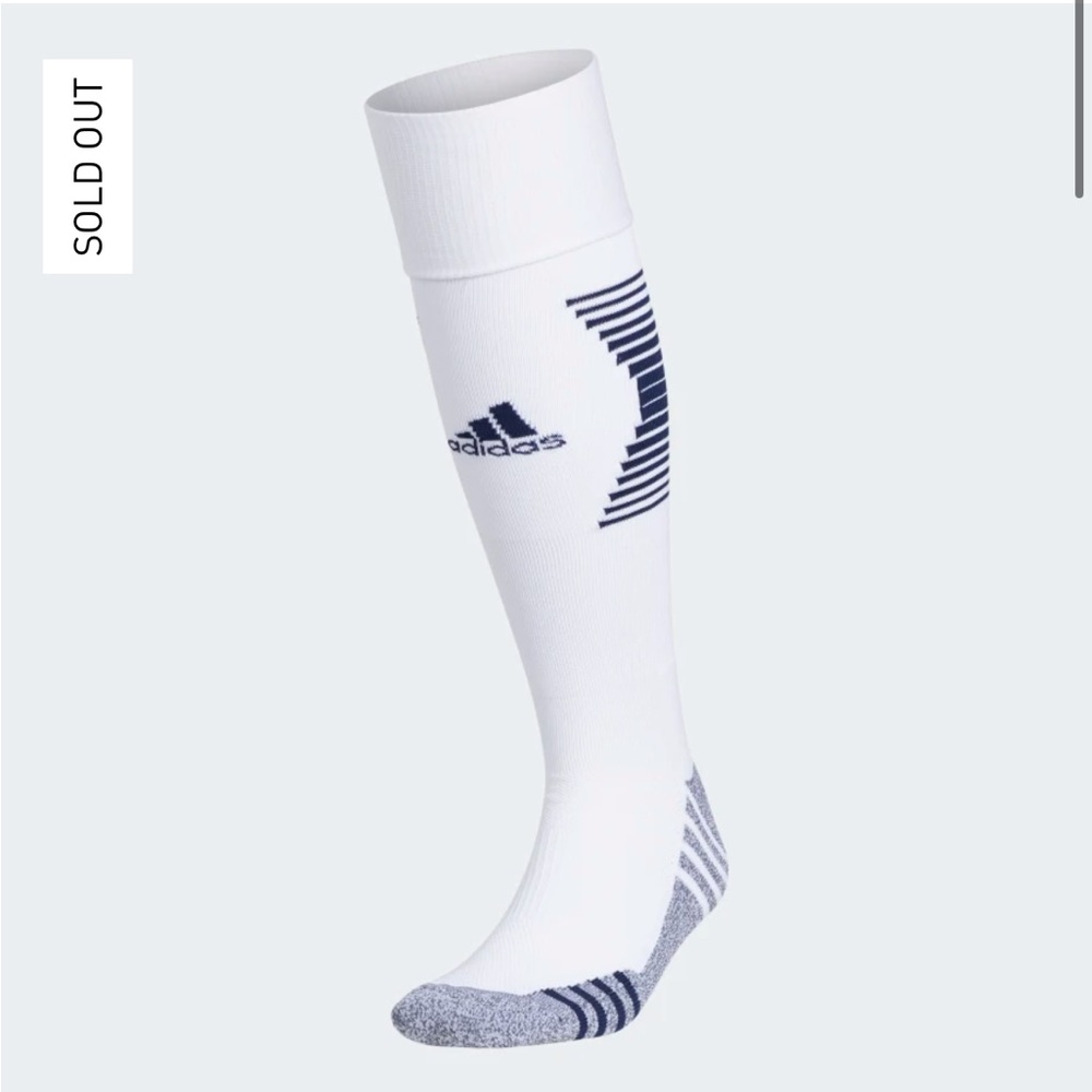 White/navy & white/black small OTC soccer socks